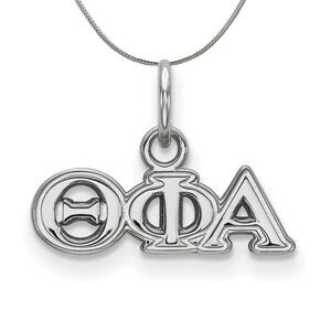 Sterling Silver Theta Phi Alpha XS (Tiny) Greek Necklace - 24 Inch
